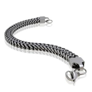 Black Silver Arrow Stainless Steel Bracelet