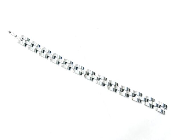 Silver Square Block Stainless Steel Bracelet