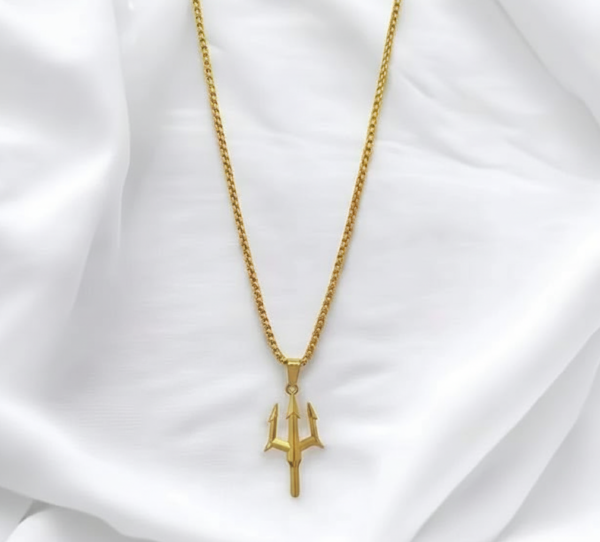Stainless Steel Golden Trident Chain