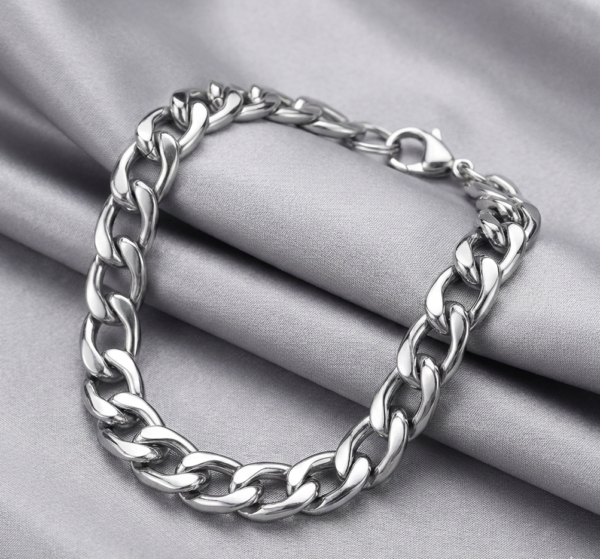 silver extra chain bracelet