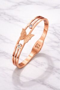 Rose Gold Single Butterfly Bracelet