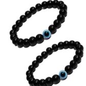 Black Beads Evil Eye Bracelet