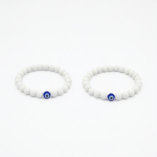 White Beads Evil Eye Bracelet
