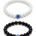 White & Black Beads Bracelet
