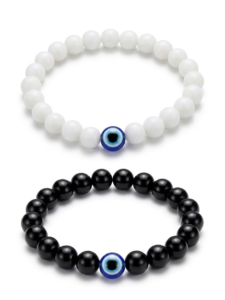 White & Black Beads Bracelet