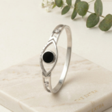 Silver Evil Eye Stainless Steel Bracelet