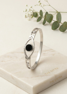 Silver Evil Eye Stainless Steel Bracelet