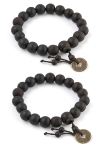 The Extra Wooden Beads Stretchable Unisex Coin Bracelet (Pack of 2)