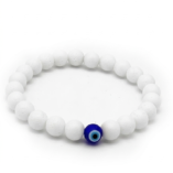 White Beads Evil Eye Bracelet