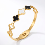 Black And White Clover Anti - tarnish Bracelet