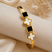 Black & White Clover Bracelet