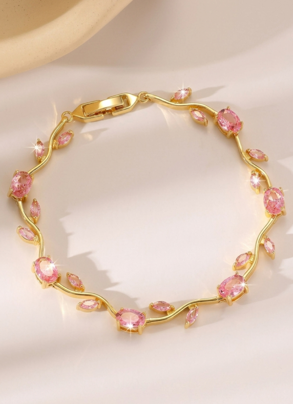 Pink Stone Tulip Bracelet