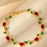 Red Green Tulip Bracelet