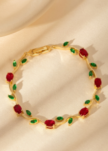 Red Green Tulip Bracelet