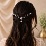 Silver Diamond Pearl Hairlet
