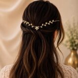 Golden Floral Petal Hairlet