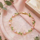 pink green tulip bracelet