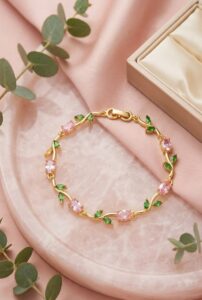 pink green tulip bracelet